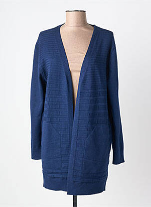 Gilet manches longues col v bleu CHRISTY femme