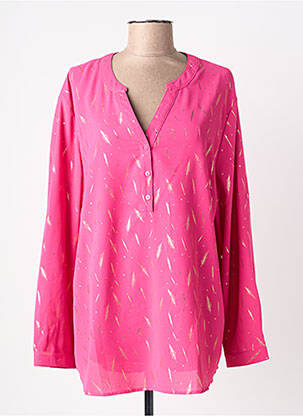Blouse imprimé fantaisie manches longues rose CHRISTY femme