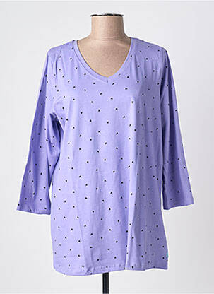 Top imprimé fantaisie manches longues violet ZHENZI femme