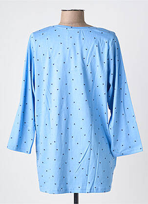 Top imprimé fantaisie manches longues bleu ZHENZI femme