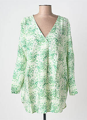 Blouse imprimé fantaisie manches longues vert CHRISTY femme