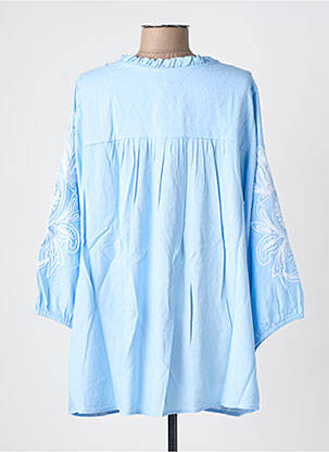 Blouse col rond manches longues bleu ZHENZI femme