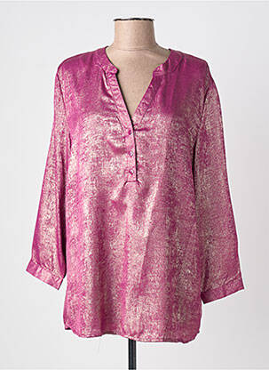 Blouse col rond manches longues violet CHRISTY femme