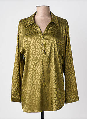 Blouse imprimé fantaisie manches longues vert CHRISTY femme