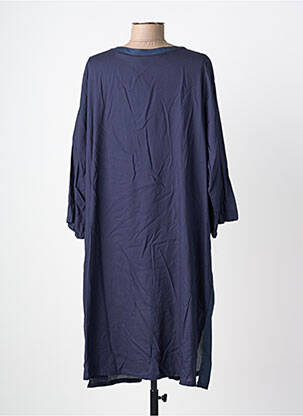 Robe mi-longue manches longues manches longues bleu ZHENZI femme