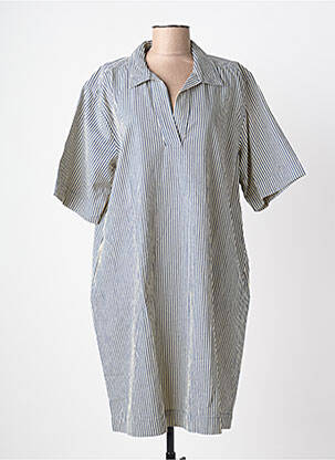 Robe mi-longue imprimé fantaisie manches courtes bleu KAFFE femme