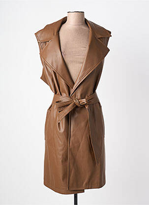 Robe mi-longue sans manche sans manche marron CHRISTY femme