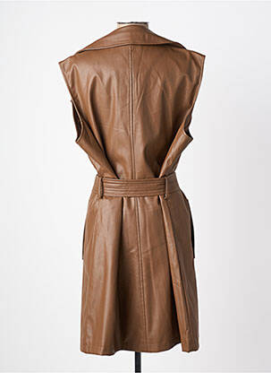 Robe mi-longue sans manche sans manche marron CHRISTY femme
