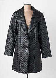 Manteau long coupe droite sans capuche noir VETISTYLE femme