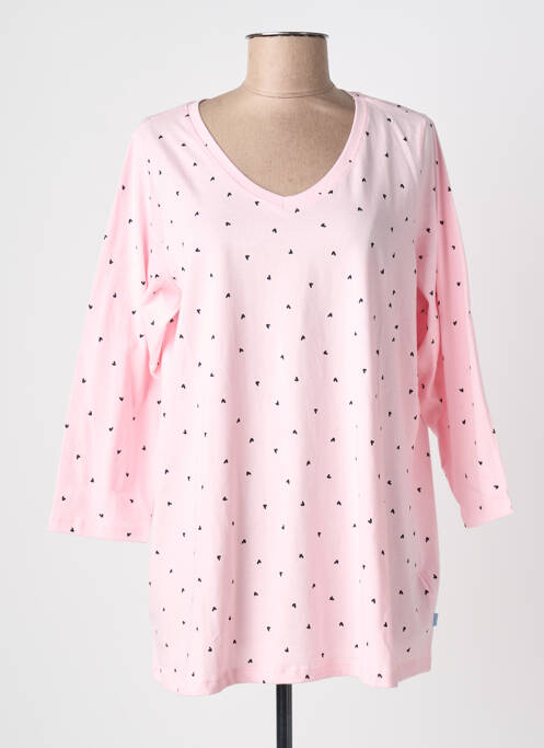 Top imprimé fantaisie manches longues rose ZHENZI femme