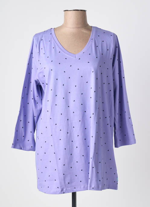 Top imprimé fantaisie manches longues violet ZHENZI femme