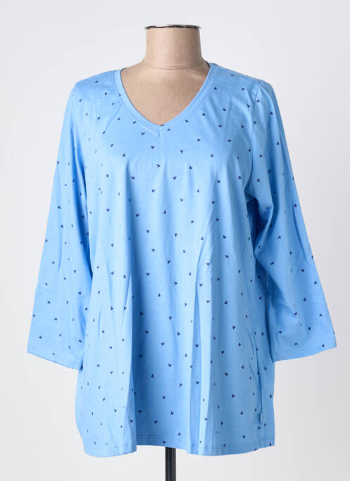 Top imprimé fantaisie manches longues bleu ZHENZI femme