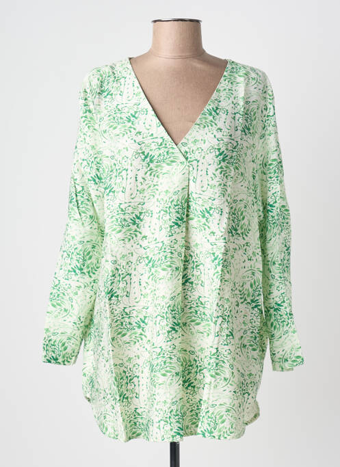Blouse imprimé fantaisie manches longues vert CHRISTY femme