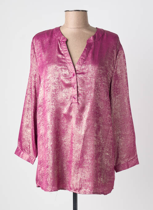 Blouse col rond manches longues violet CHRISTY femme
