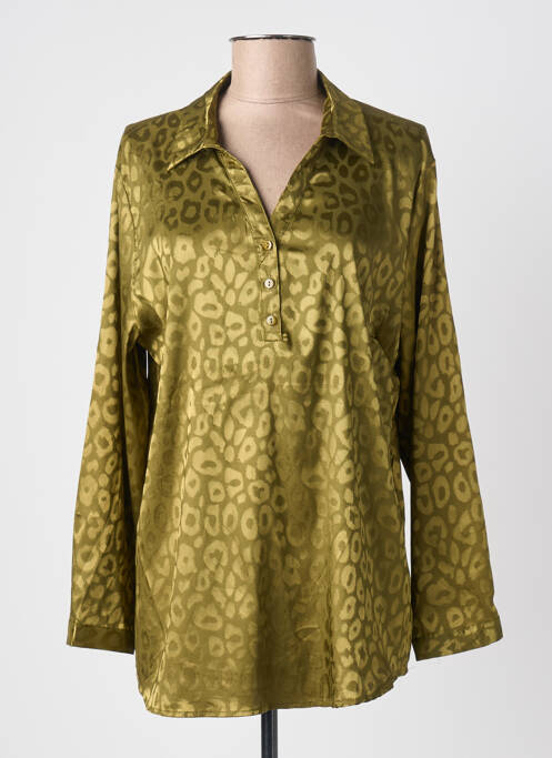 Blouse imprimé fantaisie manches longues vert CHRISTY femme