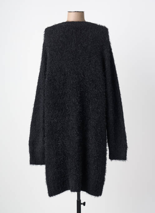 Robe pull coupe droite manches longues noir ZHENZI femme