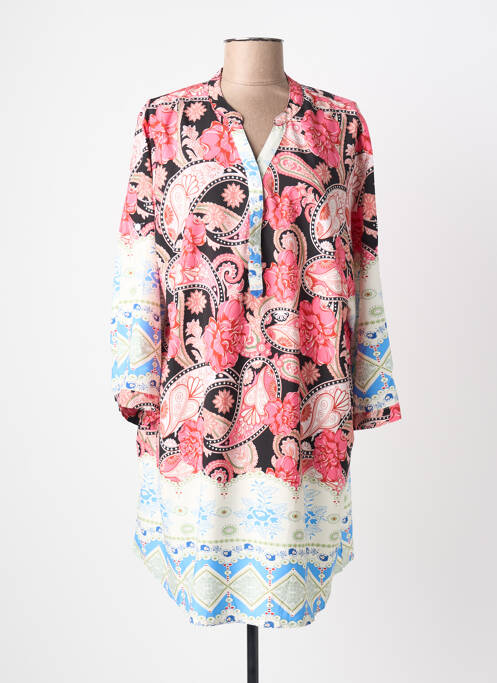 Tunique manches longues imprimé fantaisie rose WORLD FASHION femme