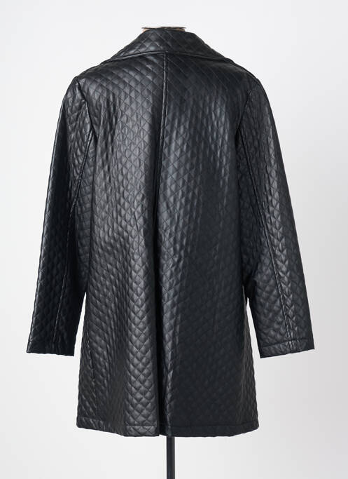 Manteau long coupe droite sans capuche noir VETISTYLE femme