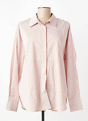 Chemisier coupe droite manches longues rose KAFFE femme