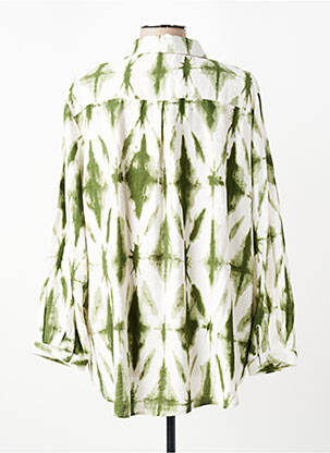 Chemisier tissage crêpe manches longues vert CHRISTY femme