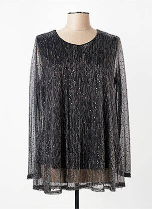 Top coupe fluide manches longues noir VETISTYLE femme