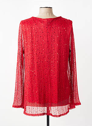 Top coupe fluide manches longues rouge VETISTYLE femme