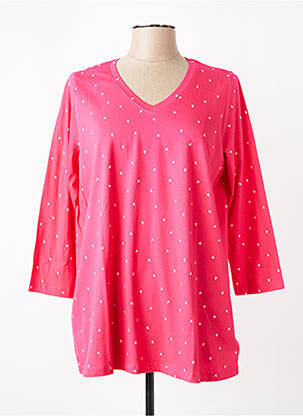 T-shirt manches 3/4 manches 3/4 rose ZHENZI femme