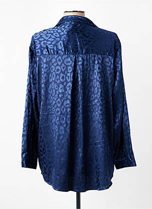 Tunique manches longues col chemisier bleu CHRISTY femme