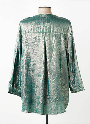Tunique manches longues fermeture boutonnée sur le devant vert CHRISTY femme