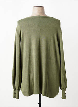 Pull col v manches longues vert ZHENZI femme
