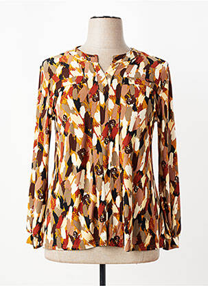 Chemisier coupe cintrée manches longues marron VETISTYLE femme
