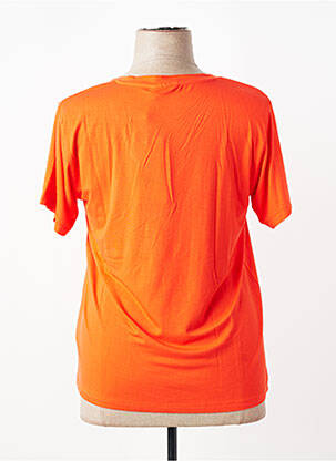 T-shirt col v manches courtes orange KAFFE femme