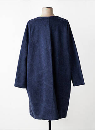 Manteau long coupe droite sans capuche bleu 2W PARIS femme