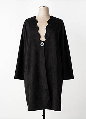 Manteau long coupe droite sans capuche noir 2W PARIS femme