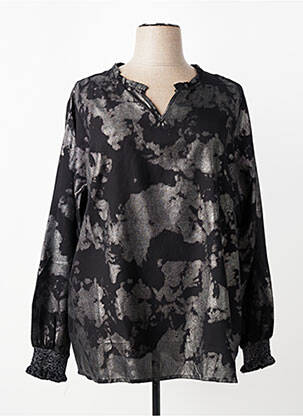 Blouse manches longues manches longues noir ZHENZI femme