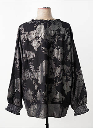Blouse manches longues manches longues noir ZHENZI femme