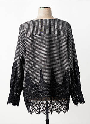 Tunique manches longues tissage crêpe gris ZHENZI femme