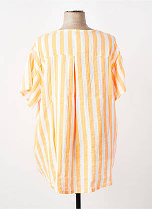 Tunique manches courtes col v orange NEW COLLECTION femme