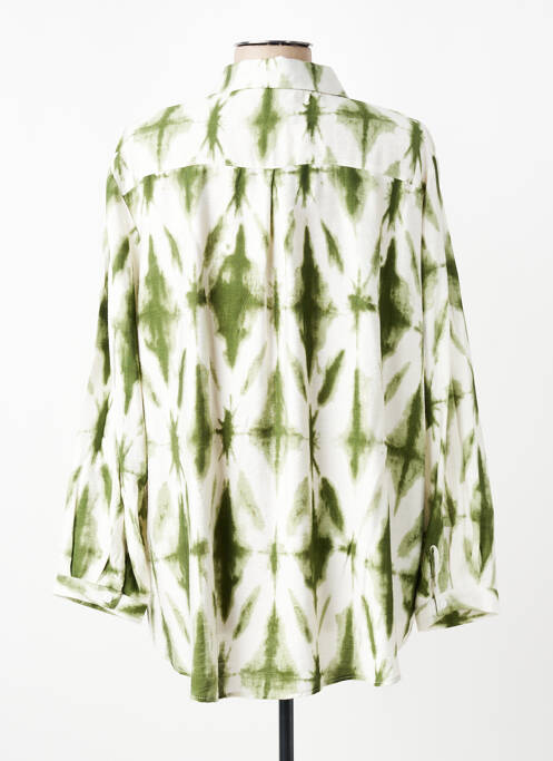 Chemisier tissage crêpe manches longues vert CHRISTY femme