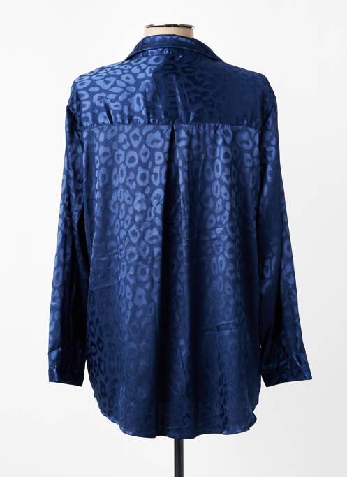 Tunique manches longues col chemisier bleu CHRISTY femme
