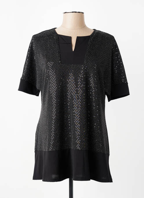 Tunique manches courtes coupe fluide noir VETISTYLE femme