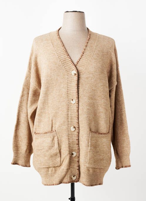 Gilet manches longues stretch marron CHRISTY femme