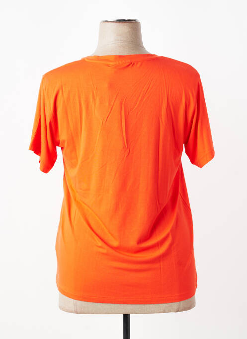 T-shirt col v manches courtes orange KAFFE femme