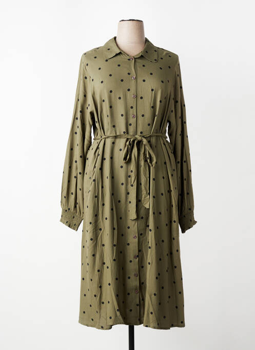 Robe longue manches longues manches longues vert ZHENZI femme