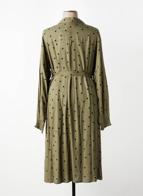 Robe longue manches longues manches longues vert ZHENZI femme