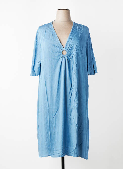 Robe mi-longue manches courtes manches courtes bleu 2W PARIS femme