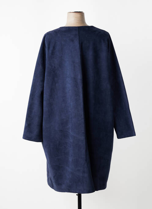 Manteau long coupe droite sans capuche bleu 2W PARIS femme