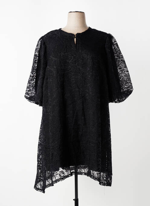 Tunique manches longues fermeture boutonnée sur le devant noir ZHENZI femme