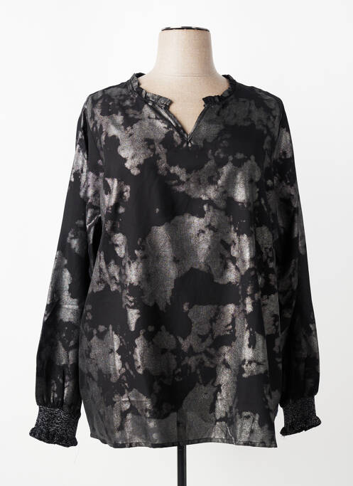 Blouse manches longues manches longues noir ZHENZI femme