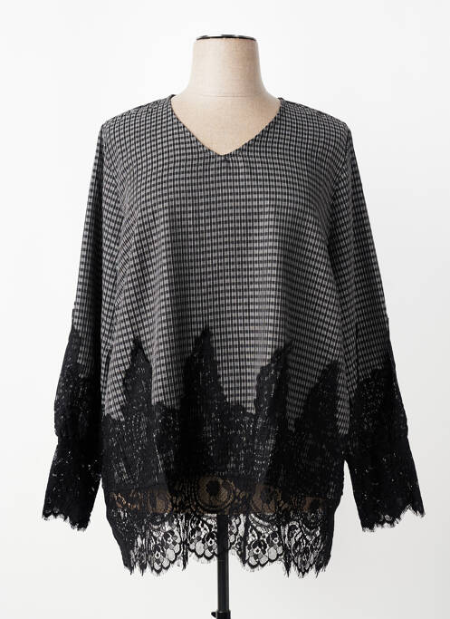 Tunique manches longues tissage crêpe gris ZHENZI femme